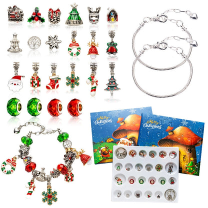 New Christmas Blind Box Set Snowflake Drop Oil Beaded Bracelet Cute Christmas Old Bell Christmas Tree Accessories