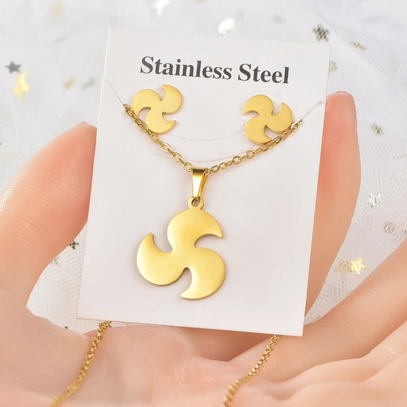 Fashion Heart Shape Butterfly Bird Titanium Steel Plating Women's Earrings Necklace