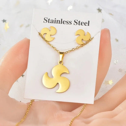 Fashion Heart Shape Butterfly Bird Titanium Steel Plating Women's Earrings Necklace