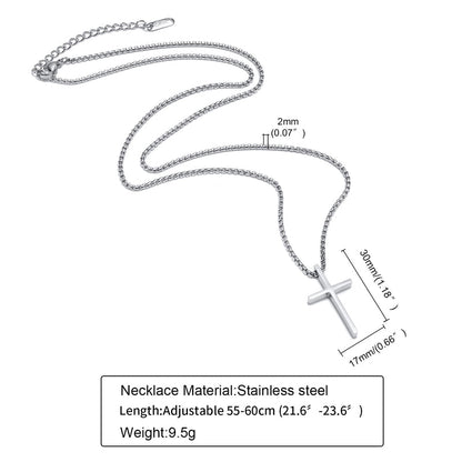 Jewelry Religion Cross 304 Stainless Steel Pendant Necklace