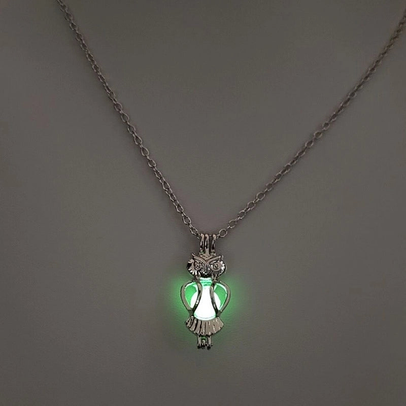 Luminous Hollow Diy Cage Christmas Tree Women's Necklace