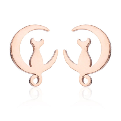 Minimalist Christmas Tree Heart Shape Elk Stainless Steel Plating Hollow Out Ear Studs 1 Pair