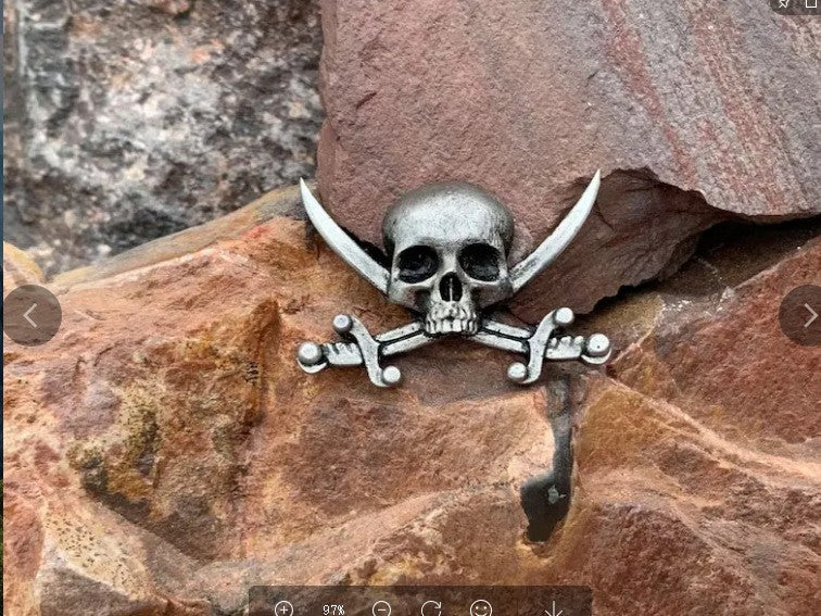 Funny Pin Skull Alloy Unisex Brooches 1 Piece