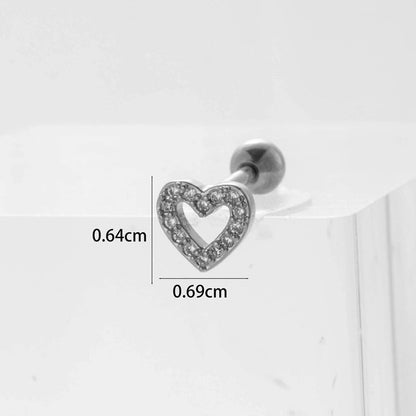 Ear Cartilage Rings & Studs Flower 316L Stainless Steel Copper Inlaid Zircon