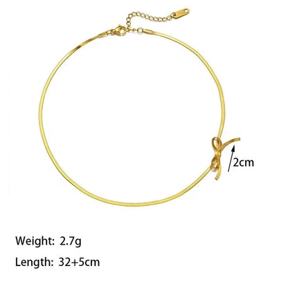 Elegant Sweet Streetwear Bow Knot Titanium Steel Plating Bracelets Earrings Necklace