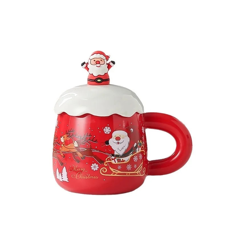 Christmas Cute Santa Claus Snowflake Ceramics Mug 1 Piece