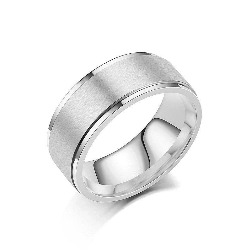 Fashion Solid Color Stainless Steel 18K Gold Plated Rings