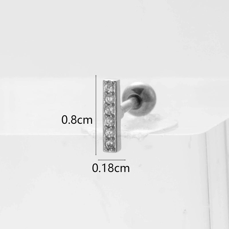 Ear Cartilage Rings & Studs Flower 316L Stainless Steel Copper Inlaid Zircon