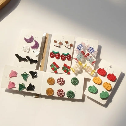 1 Set Cute Candy Ghost Elk Arylic Women's Ear Studs
