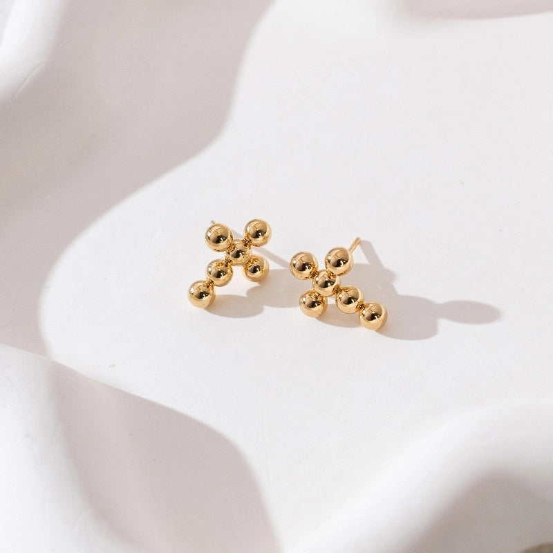 1 Pair Casual Minimalist U Shape Cross Water Droplets 304 Stainless Steel Earrings Ear Studs