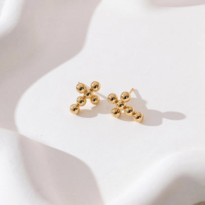 1 Pair Casual Minimalist U Shape Cross Water Droplets 304 Stainless Steel Earrings Ear Studs
