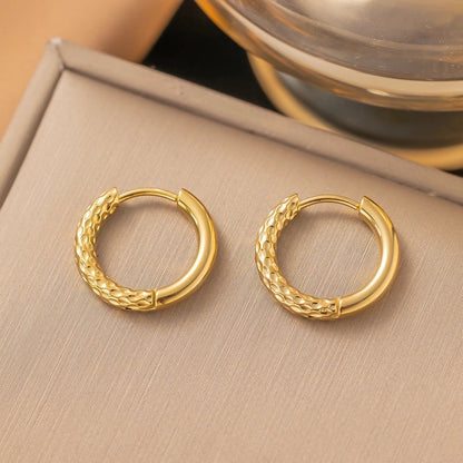 1 Pair Minimalist Geometric Round Solid Color Plating Titanium Steel Earrings Ear Studs