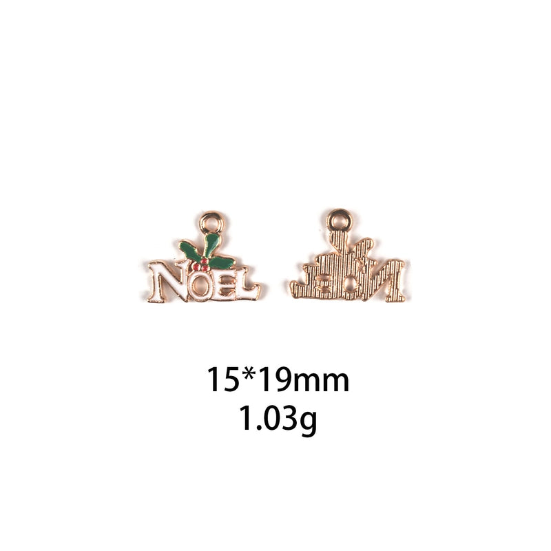 10 PCS/Package Zinc Alloy Christmas Tree Santa Claus Christmas Socks Pendant Jewelry Accessories