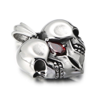 1 Piece Titanium Steel Heart Shape Skull Charms