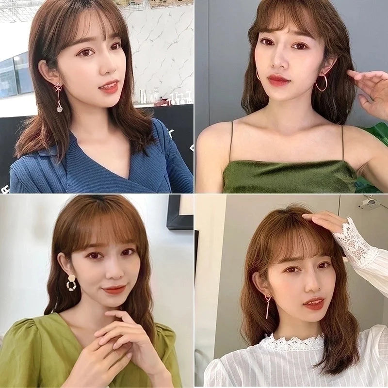 Minimalist Star Heart Shape Bow Knot Alloy Inlay Artificial Pearls Zircon Women\'s Earrings 1 Pair