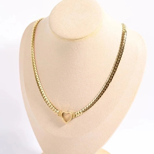 201 Stainless Steel Copper Streetwear Plating Heart Shape Necklace