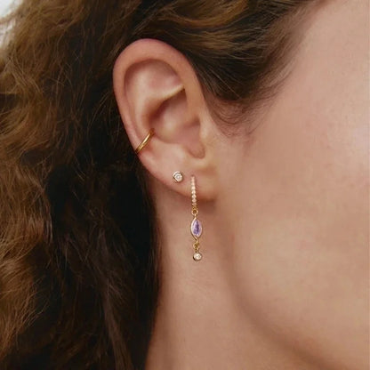 1 Pair Ig Style Horse Eye Inlay Copper Zircon Drop Earrings