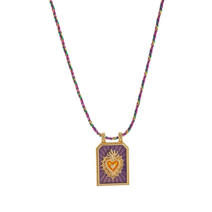 Copper Gold Plated Enamel Tarot Pendant Necklace