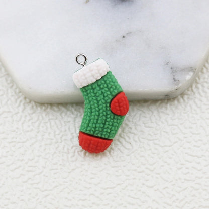 DIY Jewelry Accessories Resin Christmas Series Pendant Christmas Snowflake Hat Bear Key Chain Pendant Pendant