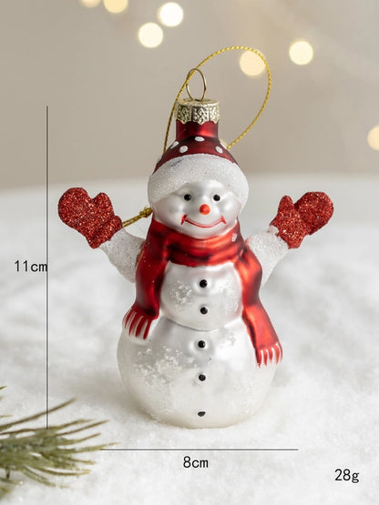 Christmas Minimalist Santa Claus Glass Holiday Daily Ornaments