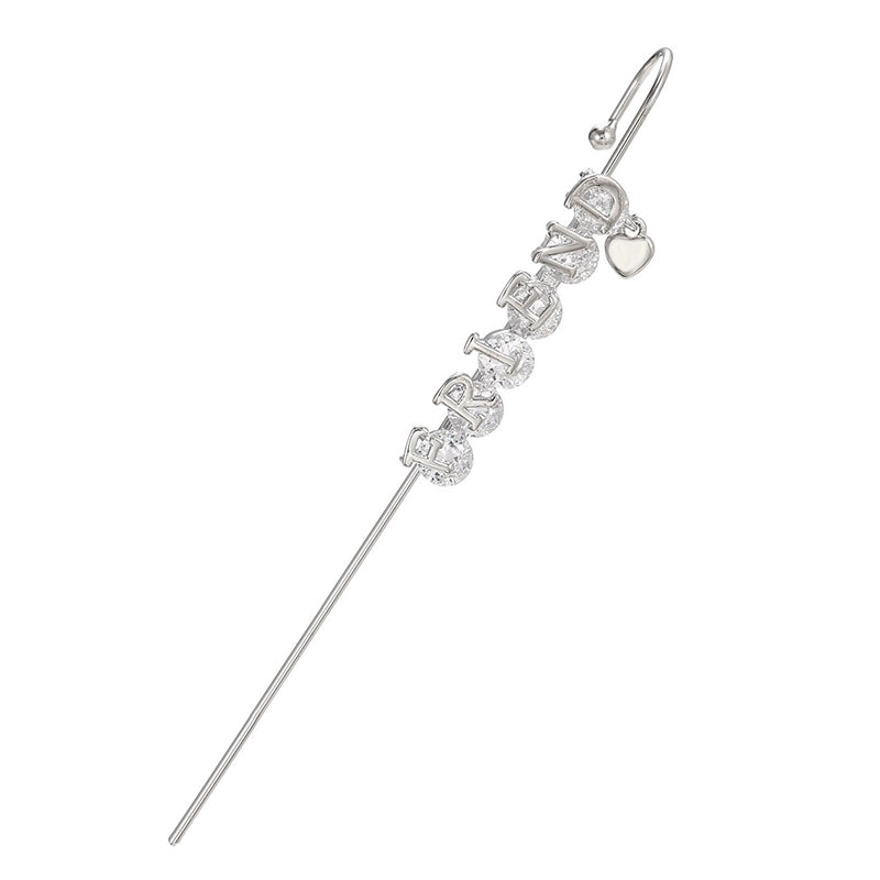 Cross-border Creative Piercing Jewelry Earrings Copper Inlaid Zircon Gold-plated Earrings Around Auricle Slash Ear Hanging