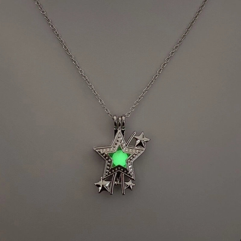 Luminous Hollow Diy Cage Christmas Tree Women's Necklace