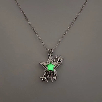 Luminous Hollow Diy Cage Christmas Tree Women's Necklace