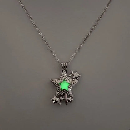 Luminous Hollow Diy Cage Christmas Tree Women's Necklace