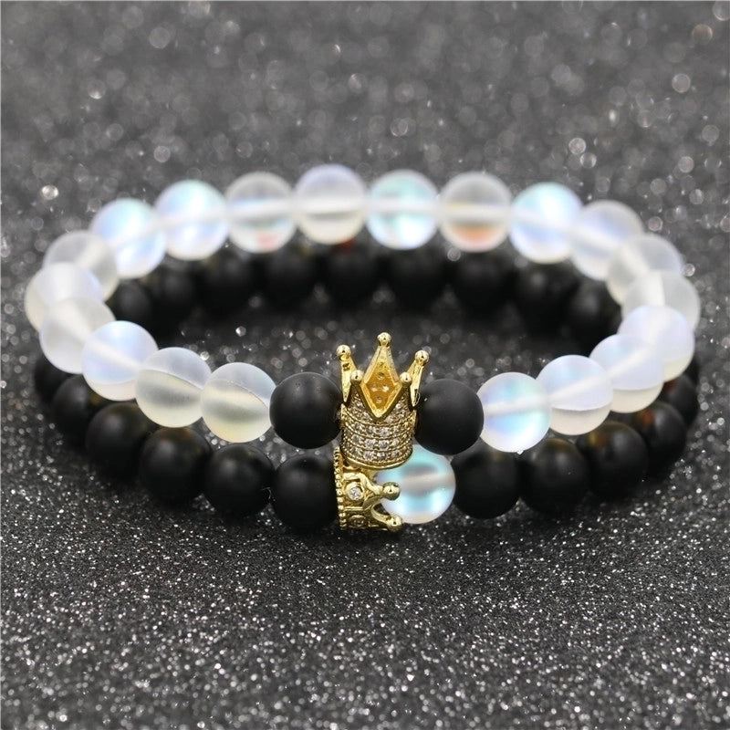 1 Piece Fashion Crown Moonstone Beaded Unisex Bracelets