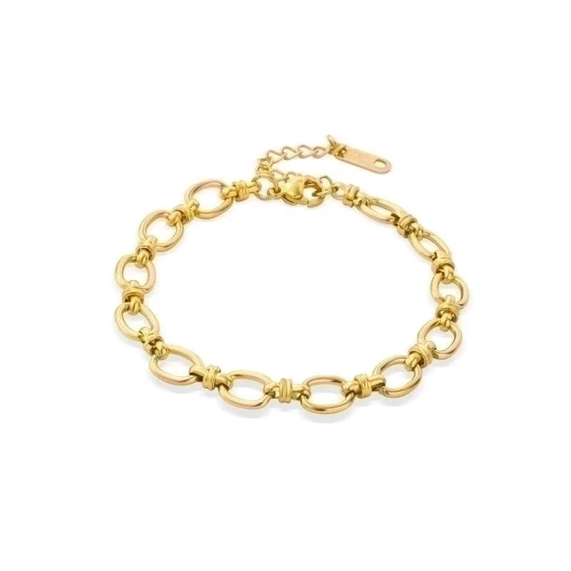 Fashion Solid Color 304 Stainless Steel Artificial Gemstones Bracelets In Bulk