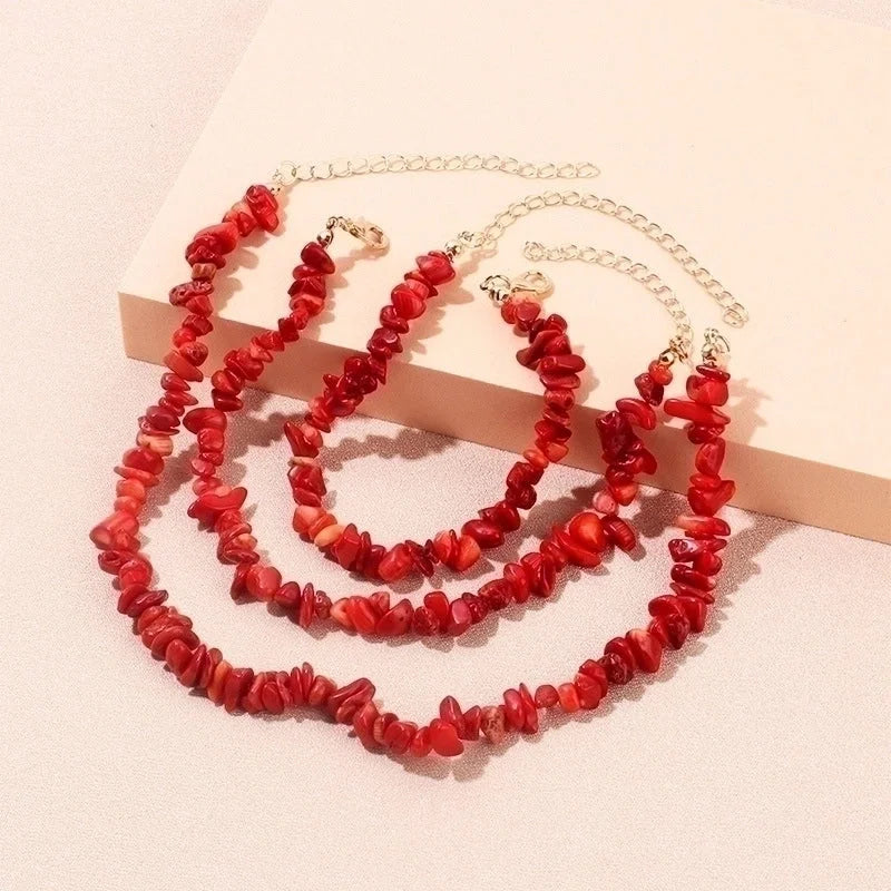 Minimalist Solid Color Natural Stone Bracelets Anklet Necklace