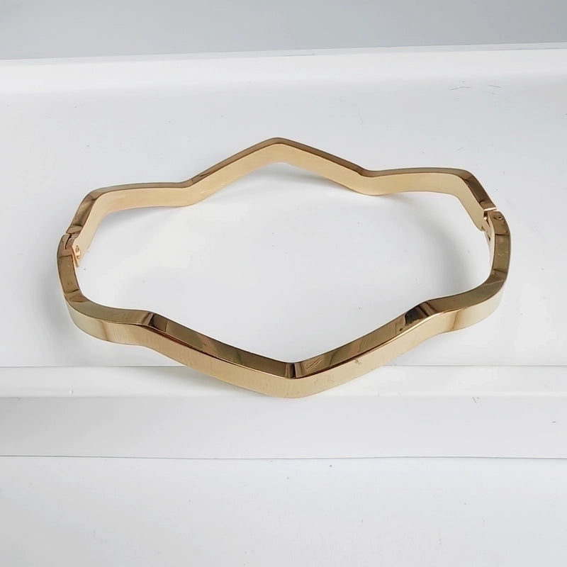 Hip-Hop Modern Style Minimalist Geometric Waves 304 Stainless Steel Bangle In Bulk