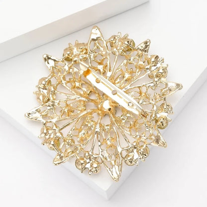 Minimalist Pin Snowflake Alloy Inlay Artificial Rhinestones Women's Brooches