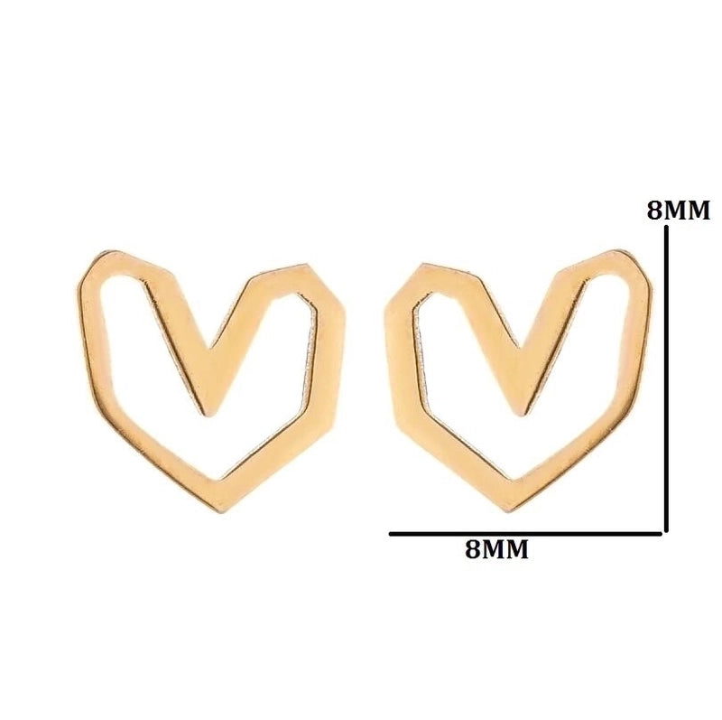 1 Pair Fashion Heart Shape 304 Stainless Steel 18K Gold Plated Ear Studs