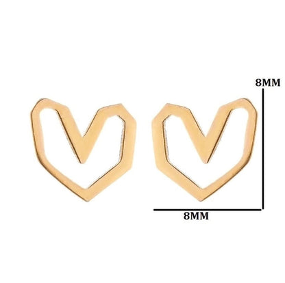 1 Pair Fashion Heart Shape 304 Stainless Steel 18K Gold Plated Ear Studs