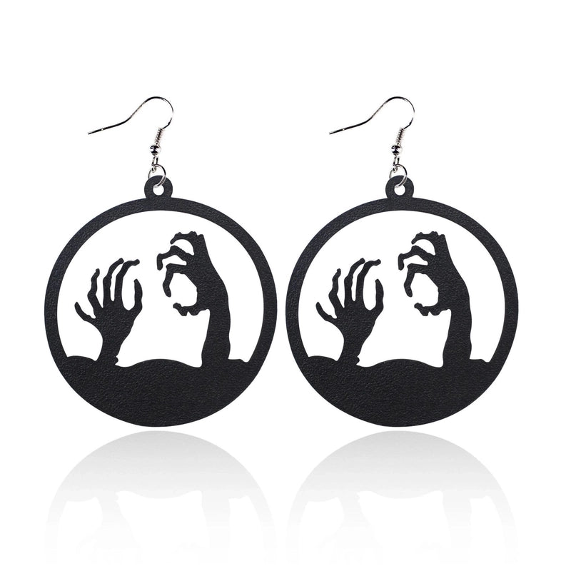 1 Pair Punk Water Droplets Pu Leather Drop Earrings