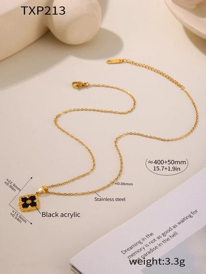 Elegant Square 304 Stainless Steel Shell 18K Gold Plated Plating Jewelry Set