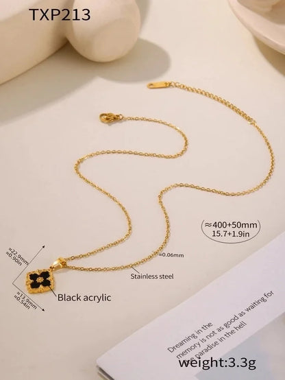 Elegant Square 304 Stainless Steel Shell 18K Gold Plated Plating Jewelry Set