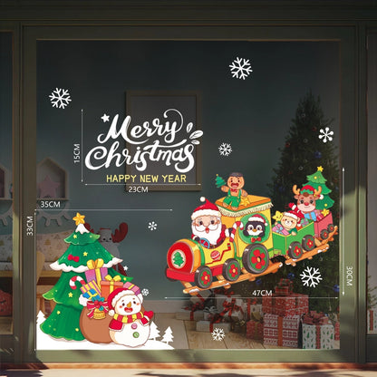 Christmas Cartoon Style Christmas Socks Snowman PVC Holiday Car Window Stickers