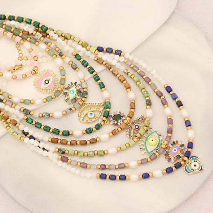 Pearl Heart Natural Stone Handmade Necklaces