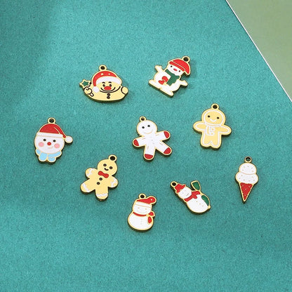 Diy Christmas Elements Oil Drop Stainless Steel Accessories Pendant Christmas Tree Santa Claus Snowman Reindeer