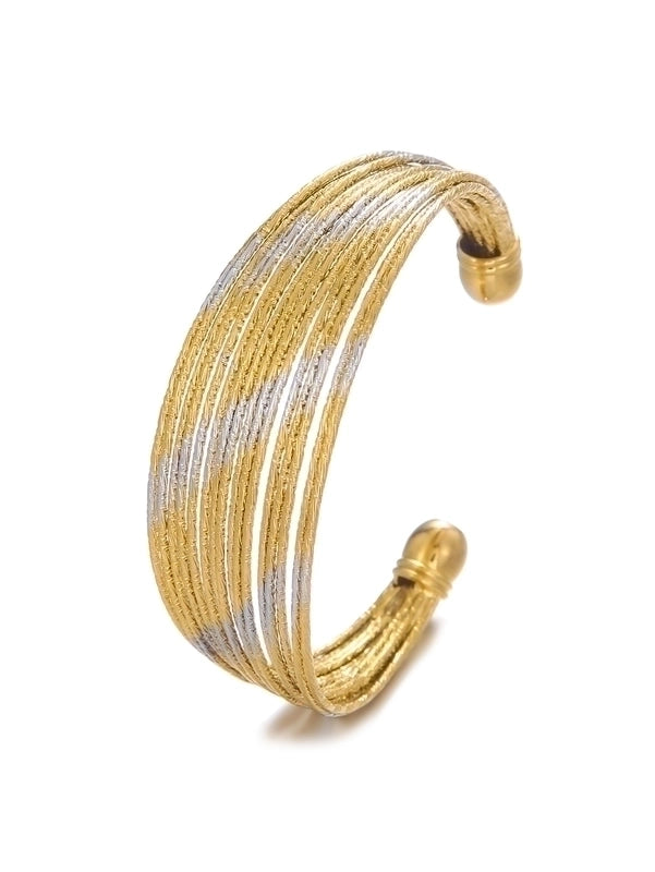 Copper 18K Gold Plated Minimalist Plating Solid Color Bangle