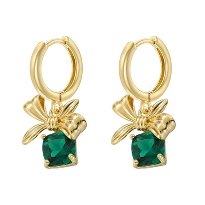 1 Pair Christmas Elegant Romantic Christmas Hat Christmas Tree Santa Claus Inlay Copper Zircon 18K Gold Plated Drop Earrings