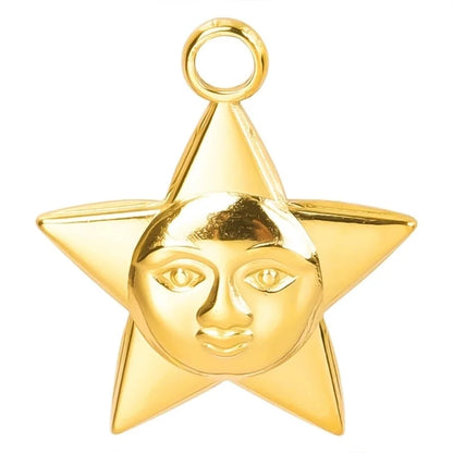 2 Pieces Minimalist Pentagram 304 Stainless Steel Plating Pendant Necklace