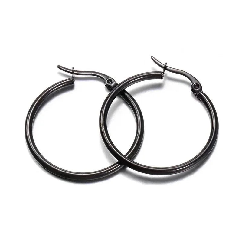 10 Pieces Fashion Round Plating 201 Stainless Steel 18K Gold Plated Hoop Earrings