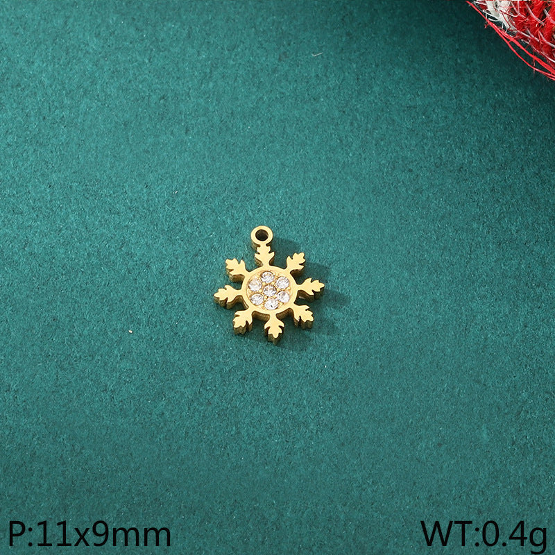 Christmas Elements Series Diy Accessories Stainless Steel Elk Santa Claus Snowflake Gloves Pendant