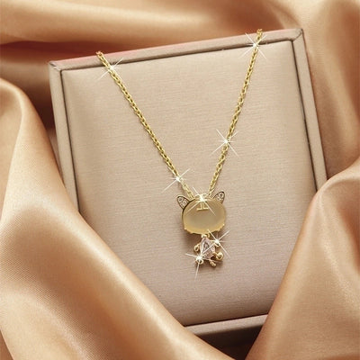 2 Pieces Titanium Steel Vintage Style Tassel Plating Doll Constellation Crown Pendant Necklace