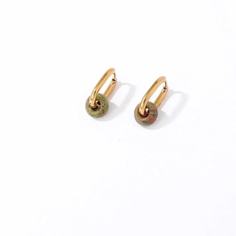 1 Pair Minimalist Oval Plating 304 Stainless Steel Gold Plated Earrings