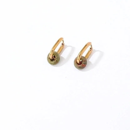 1 Pair Minimalist Oval Plating 304 Stainless Steel Gold Plated Earrings