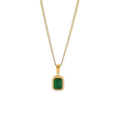 304 Stainless Steel 18K Gold Plated Minimalist Plating Inlay U Shape Heart Shape Acrylic Artificial Rhinestones Plastic Pendant Necklace